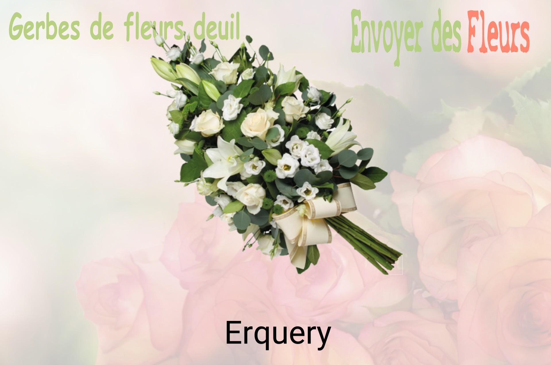 Gerbe de fleurs de deuil livrée à Erquery
